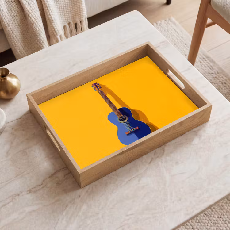 Plateau - Guitare - Acoustique - Minimaliste - Jaune — 2