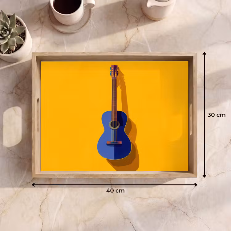 Plateau - Guitare - Acoustique - Minimaliste - Jaune — 7