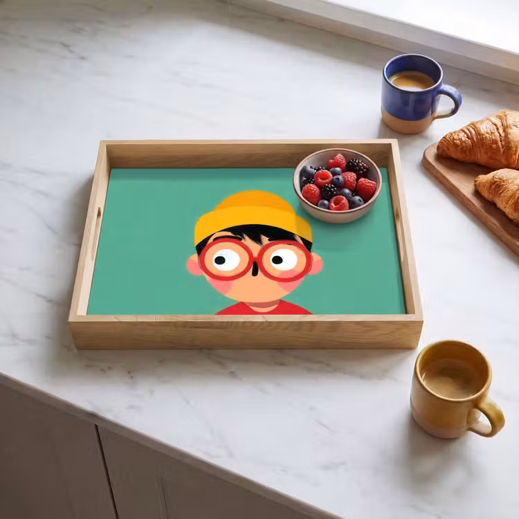 Plateau - Garçon - Cartoon - Lunettes - Chapeau — 3