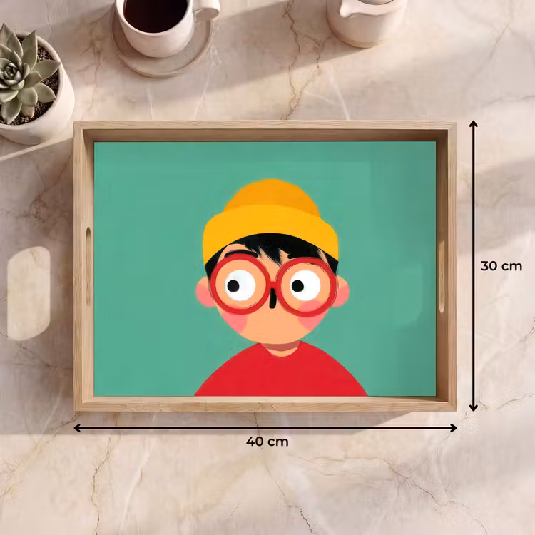 Plateau - Garçon - Cartoon - Lunettes - Chapeau — 7