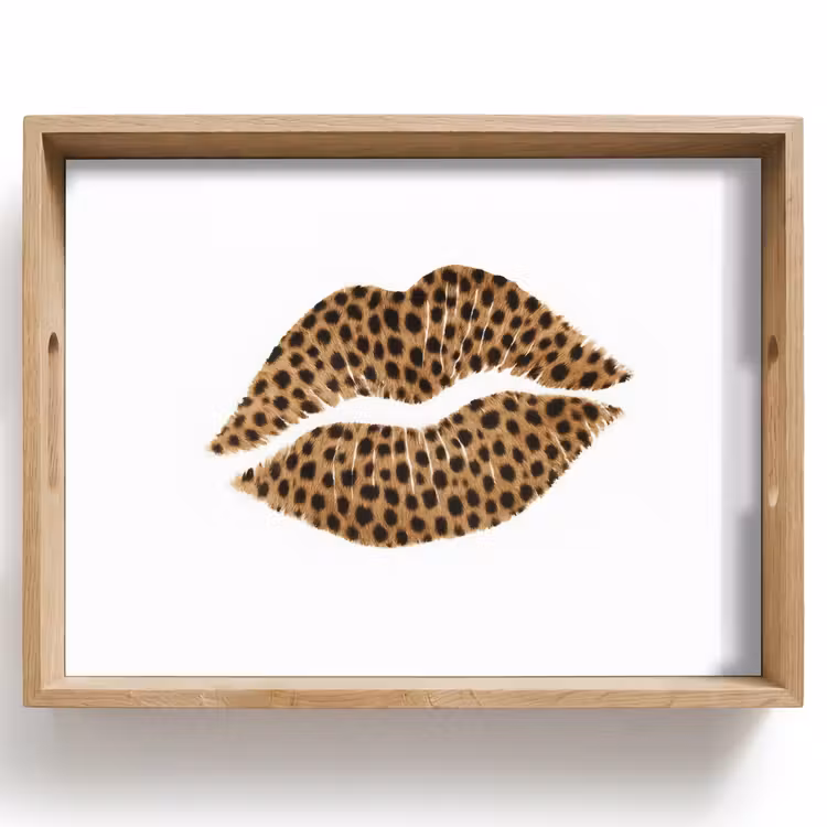 Plateau - Lip - Imprimé panthère - Minimaliste - Blanc — 1