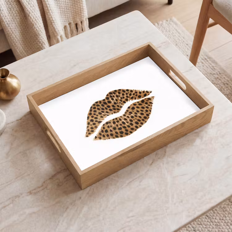 Plateau - Lip - Imprimé panthère - Minimaliste - Blanc — 2