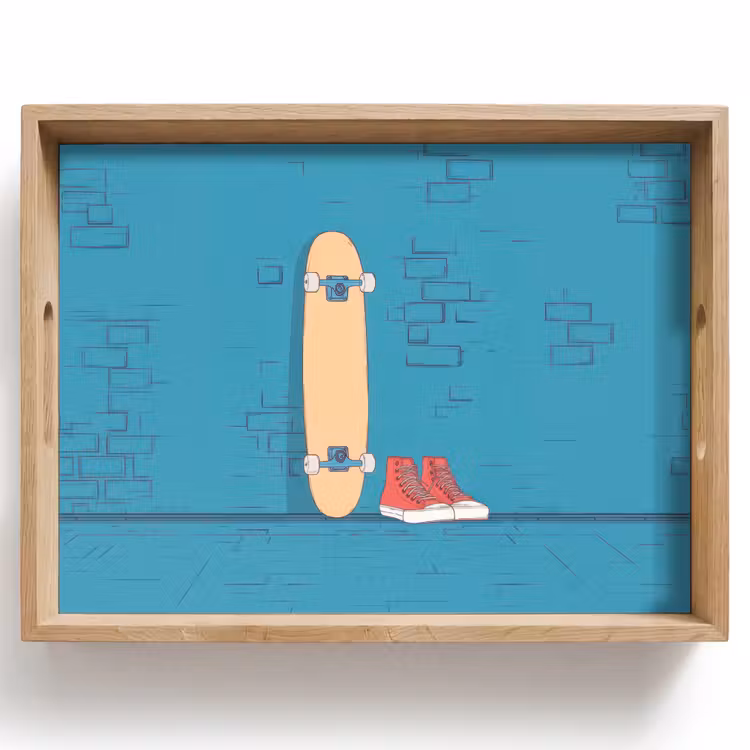 Plateau - Skateboard - Chaussures de sport - Rouge - Minimaliste — 1