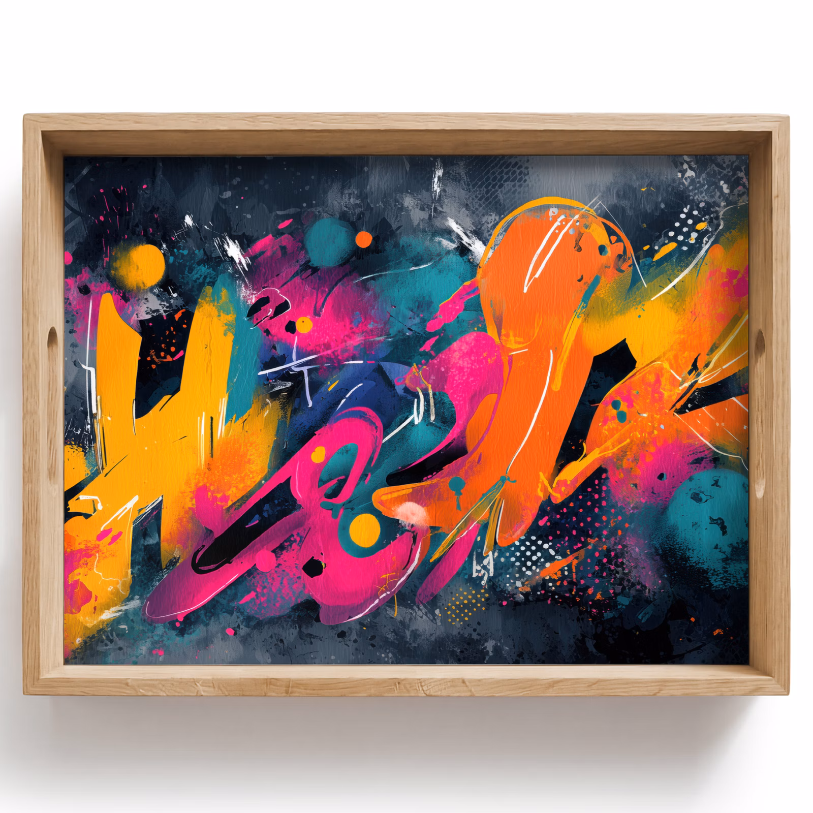 Plateau - Abstrait - Graffiti - Coloré - Éclaboussures de peinture — 1