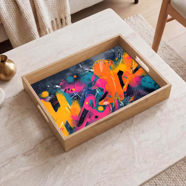 Plateau - Abstrait - Graffiti - Coloré - Éclaboussures de peinture — 2