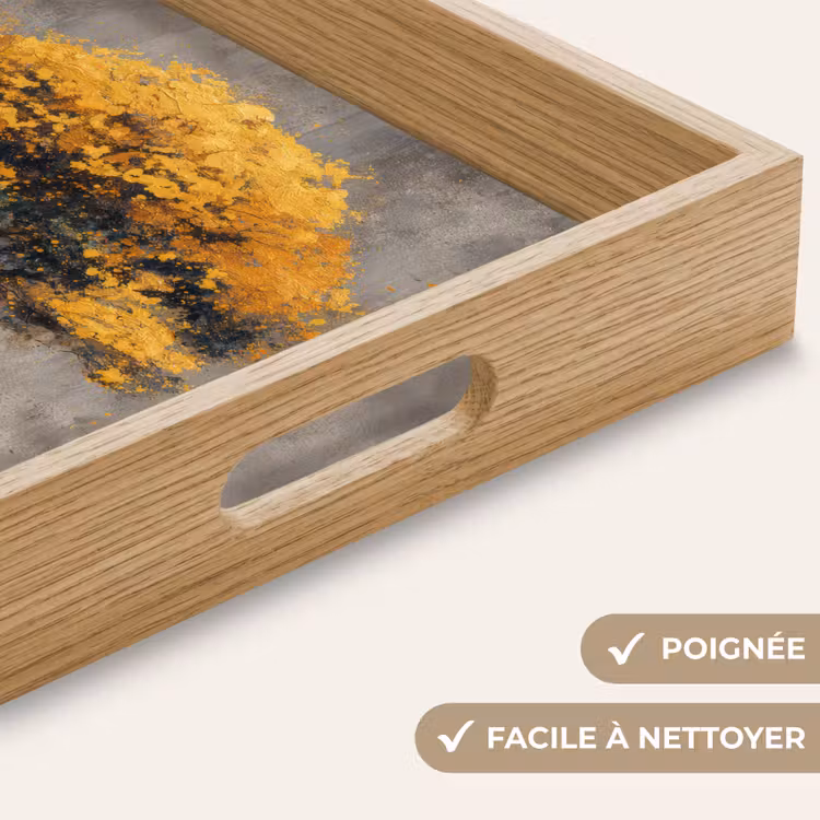 Plateau - Arbre - Feuilles - Or - Abstrait — 8