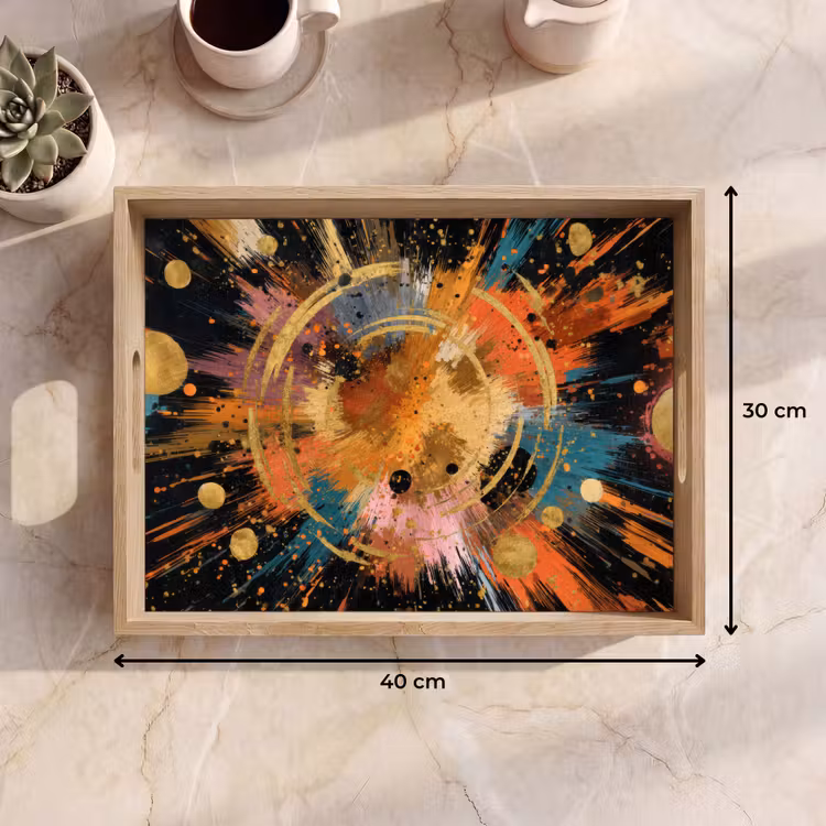 Plateau - Explosion - Texture de peinture - Or - Abstrait — 7
