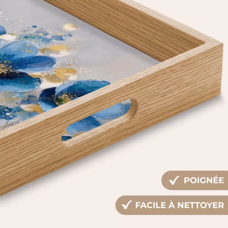 Plateau - Fleurs - Bleu - Abstrait — 8