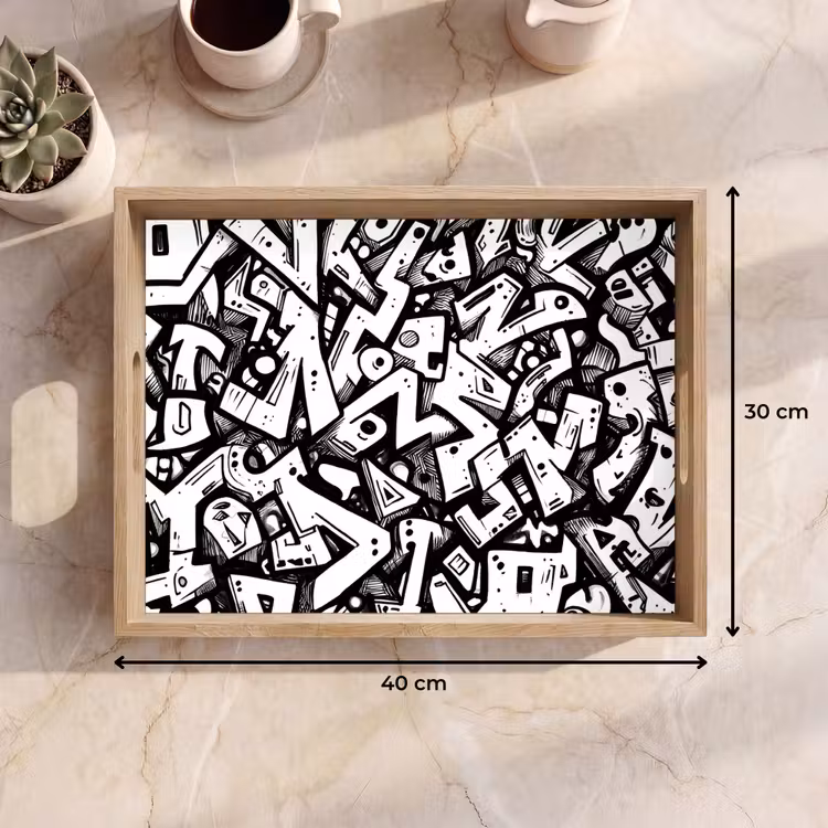 Plateau - Formes - Lettres - Graffiti - Noir — 7