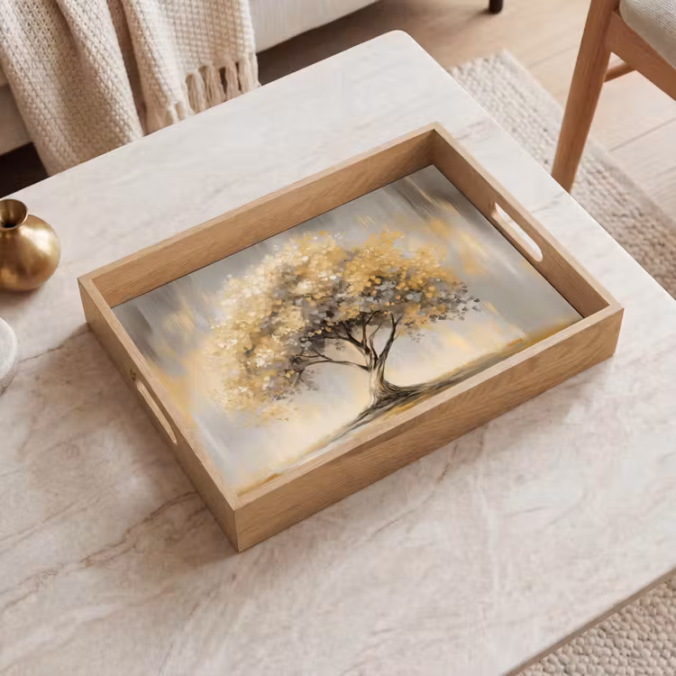 Plateau - Peinture - Arbre - Abstrait - Feuilles — 2