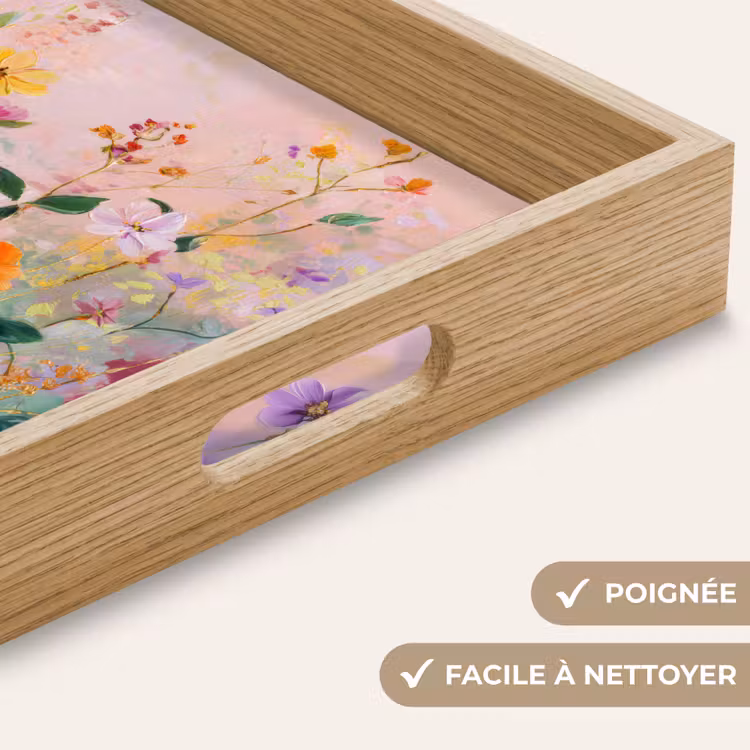 Plateau - Peinture - Fleurs - Abstrait - Coloré — 8