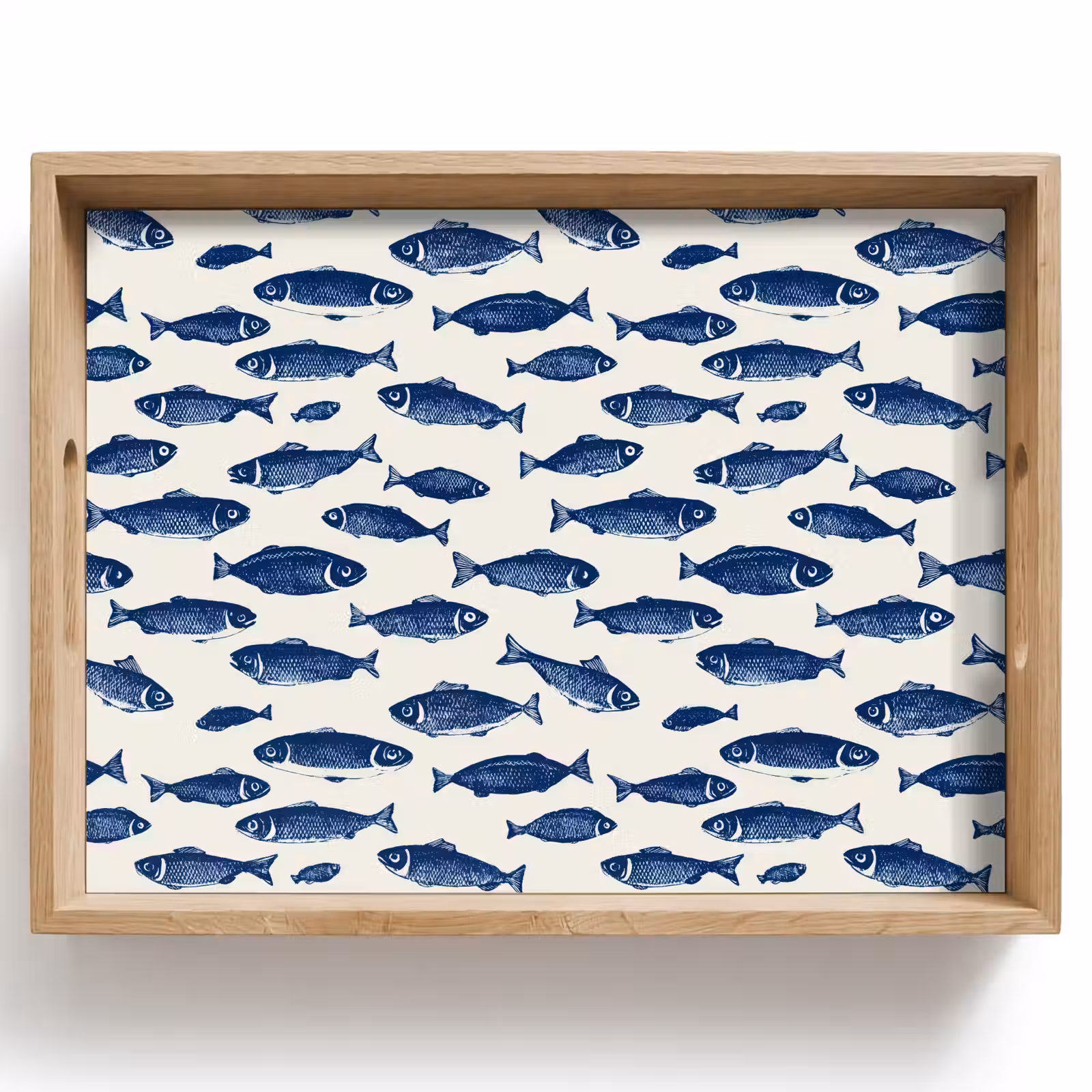 Plateau - Poisson - Motif - Bleu - Blanc — 1