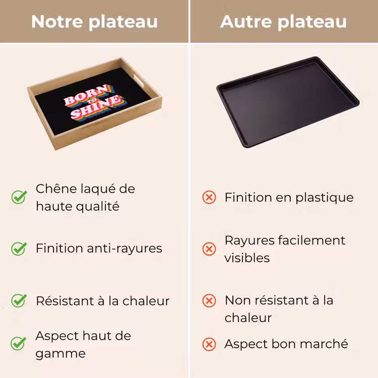 Plateau - Citation - Arc-en-ciel - Rose - Noir — 9