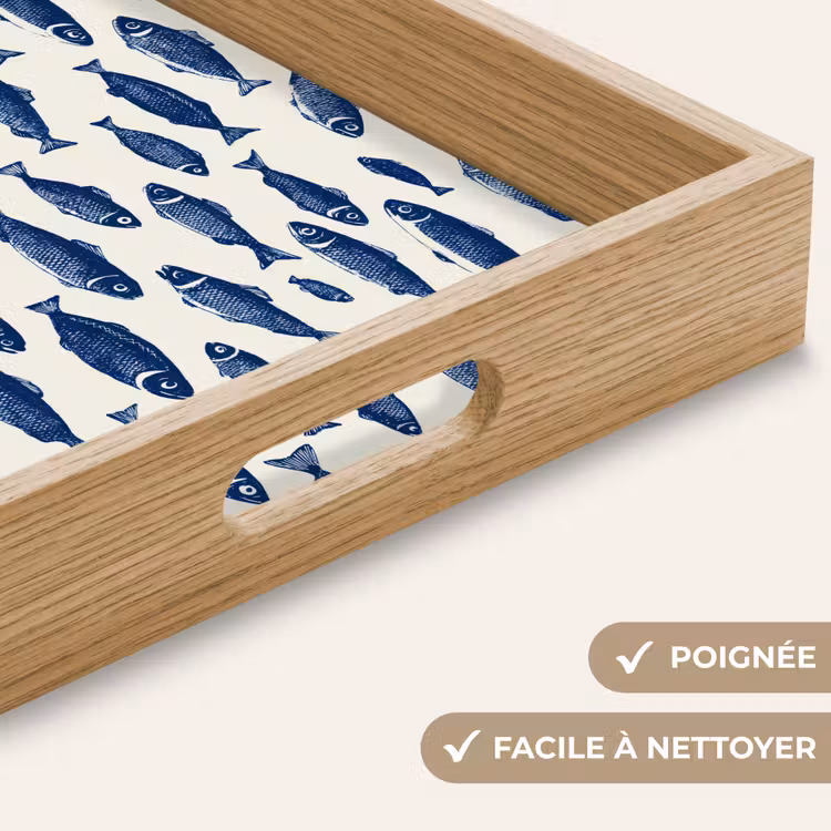 Plateau - Poisson - Motif - Bleu - Blanc — 8
