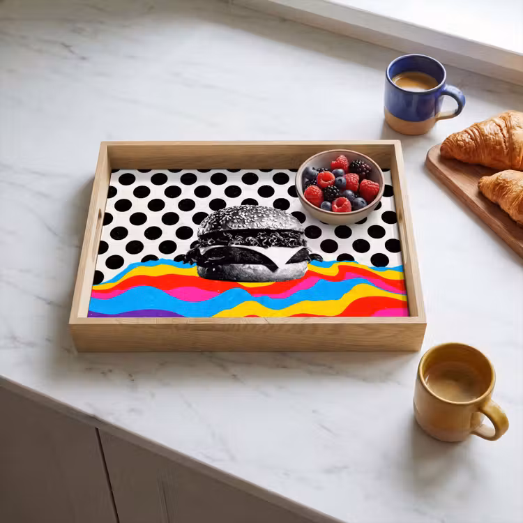 Plateau - Hamburger - Points - Vagues - Couleurs — 3