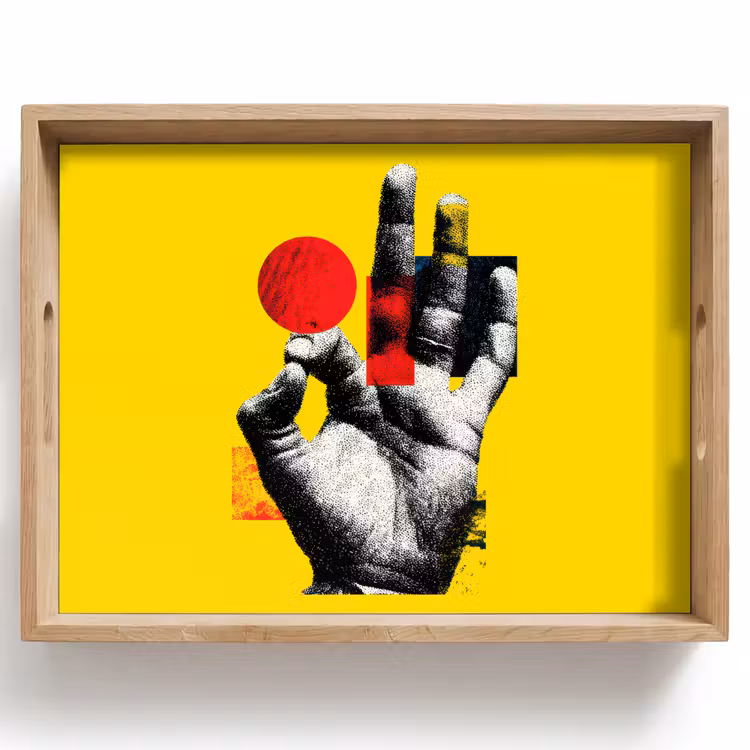 Plateau - Main - Rouge cercle - Jaune — 1