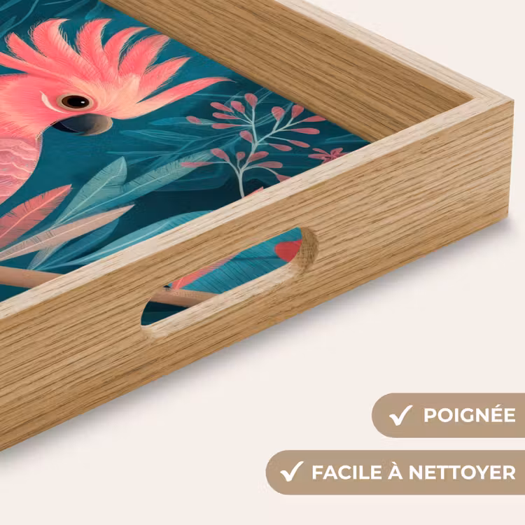Plateau - Cacatoès - Feuilles tropicales - Branche — 8
