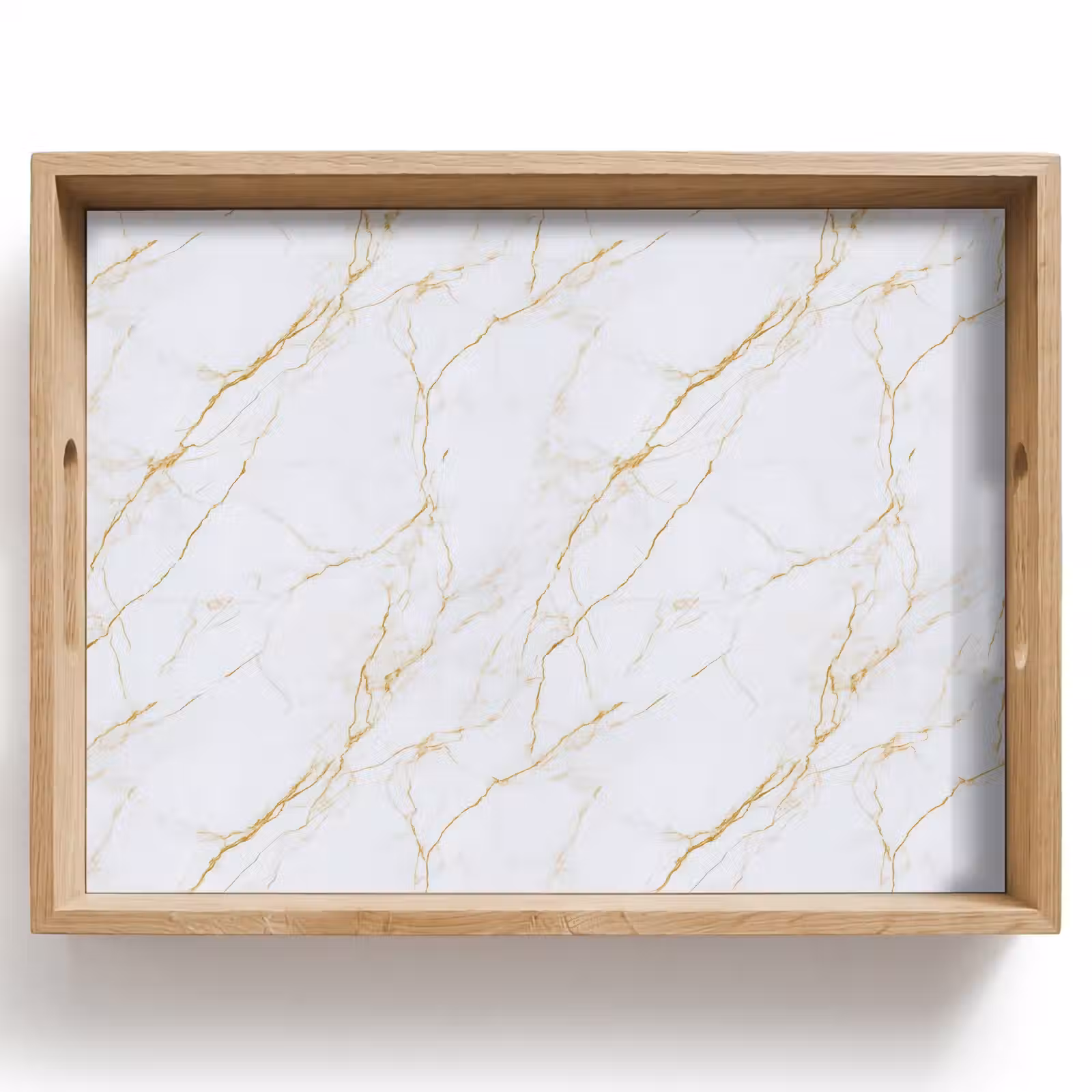 Plateau - Blanc - Marbre - Or - Luxueux — 1