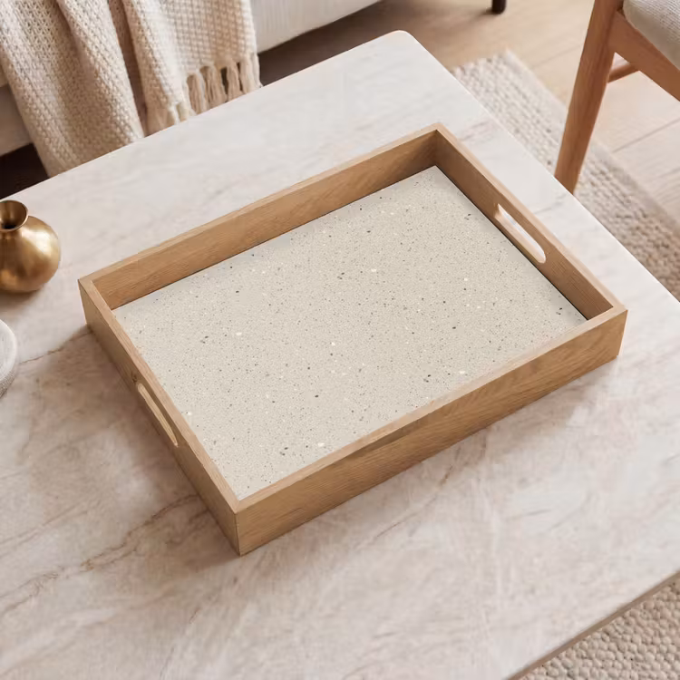 Plateau - Beige clair - Terrazzo - Gris — 2