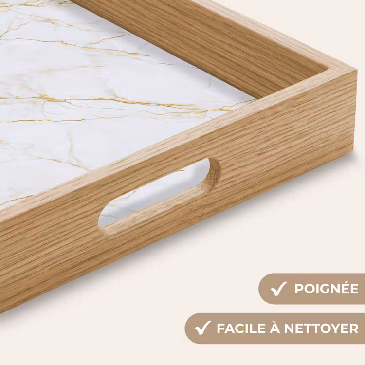 Plateau - Blanc - Marbre - Or - Luxueux — 8