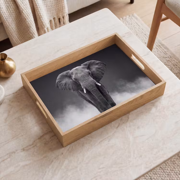 Plateau - Éléphant - Noir - Blanc - Fumée — 2