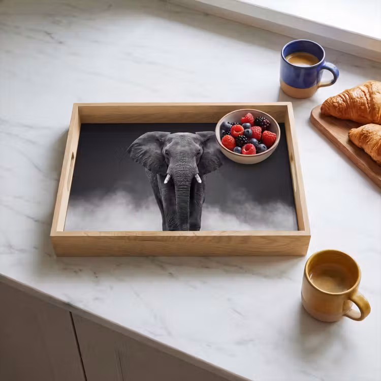 Plateau - Éléphant - Noir - Blanc - Fumée — 3