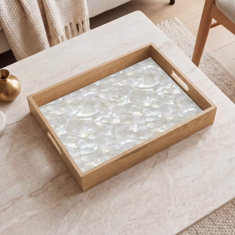 Plateau - Perle brillante - Blanc - Coquille — 2