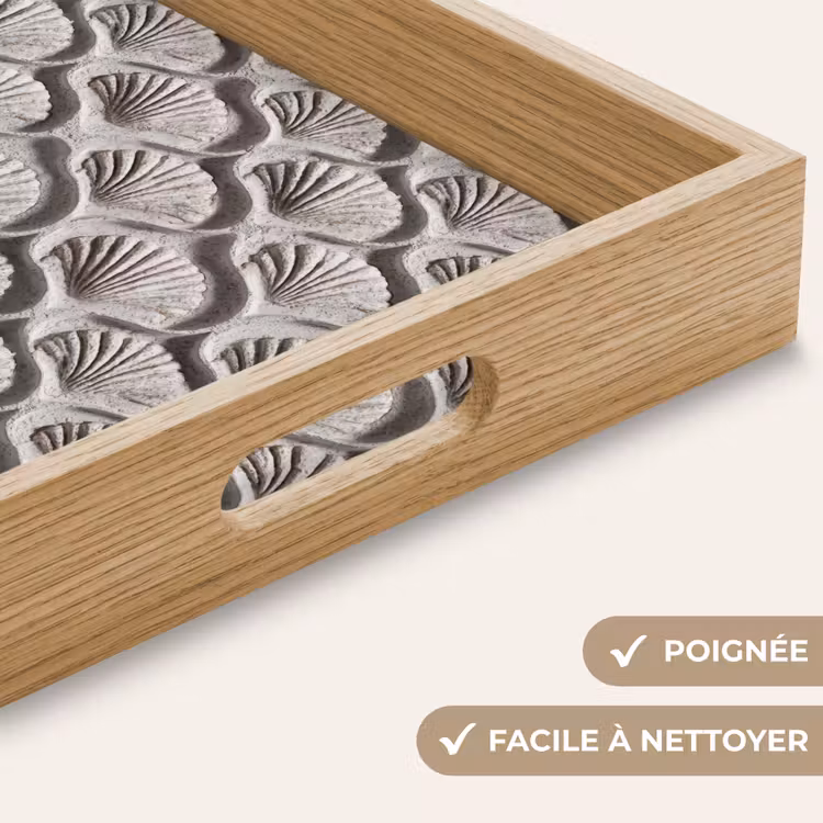 Plateau - Sable - Forme de coquillage - Gris — 8