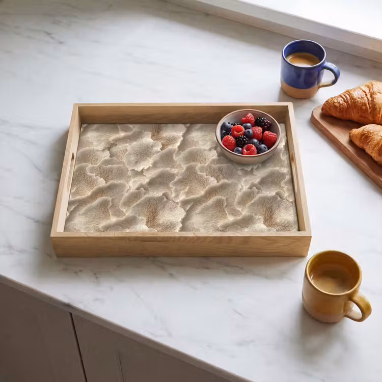 Plateau - Textures en éventail - Beige - Texture en fibres — 3