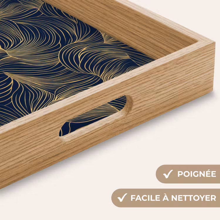 Plateau - Abstrait - Lignes - Bleu - Or — 8