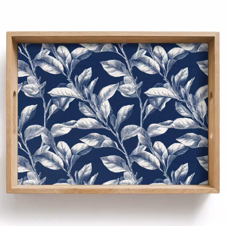 Plateau - Botanique - Motif - Bleu — 1