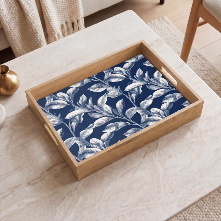 Plateau - Botanique - Motif - Bleu — 2
