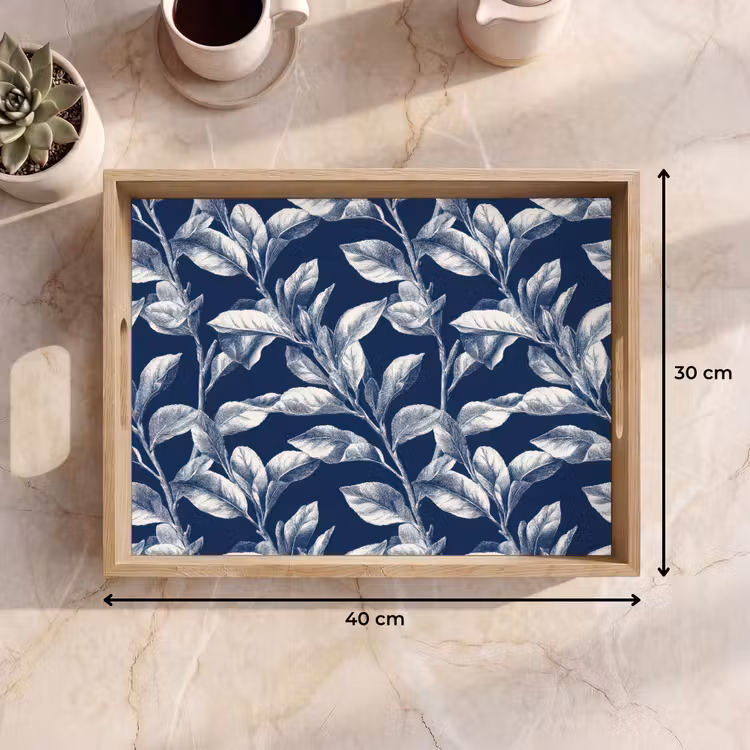 Plateau - Botanique - Motif - Bleu — 7