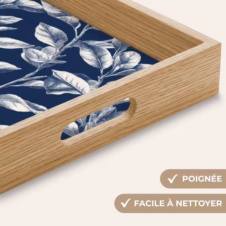 Plateau - Botanique - Motif - Bleu — 8