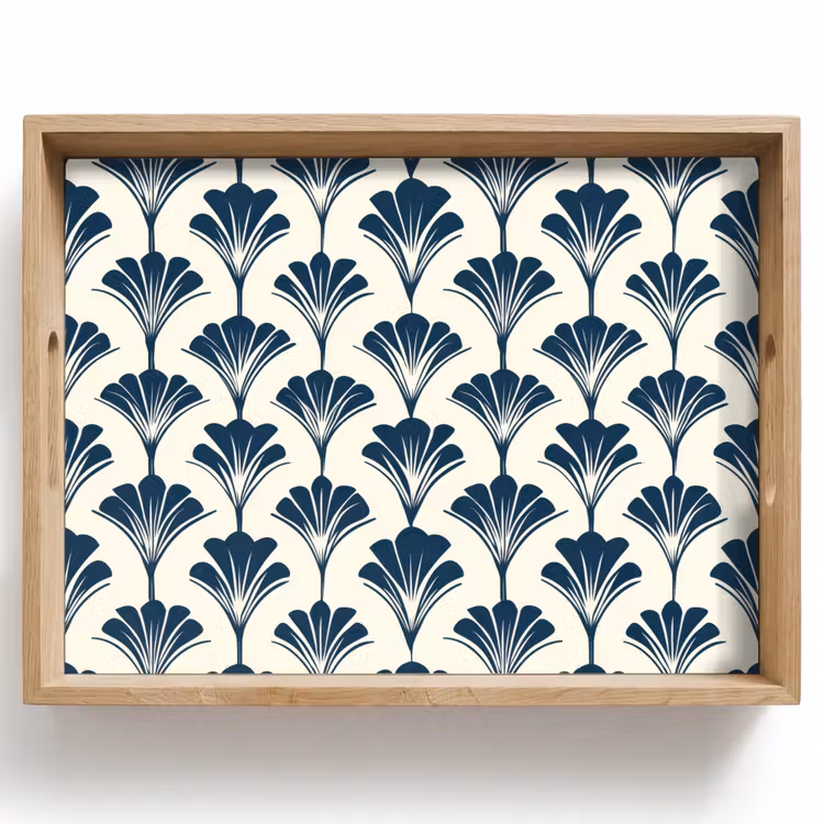 Plateau - Classique - Motif - Bleu — 1