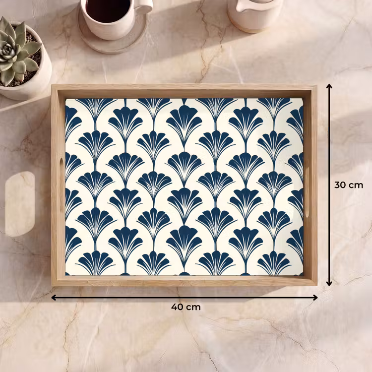 Plateau - Classique - Motif - Bleu — 7