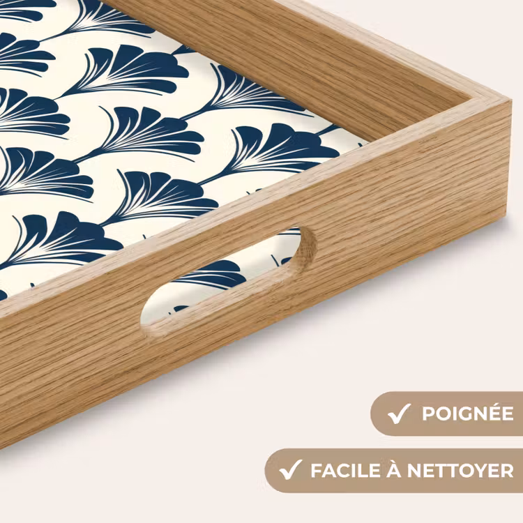 Plateau - Classique - Motif - Bleu — 8