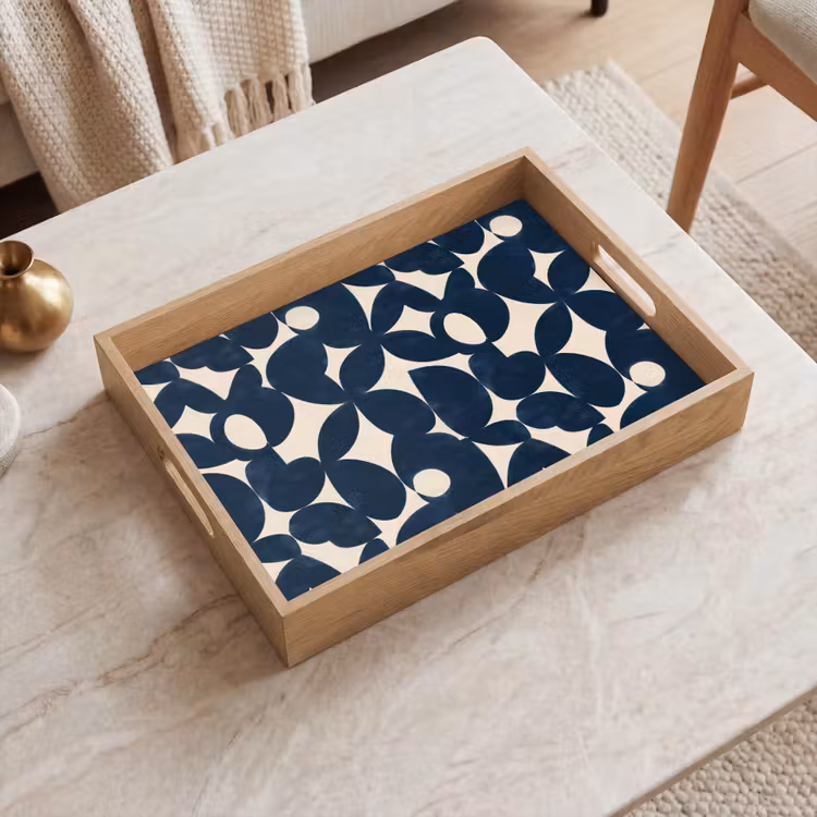 Plateau - Moderne - Géométrique - Bleu — 2