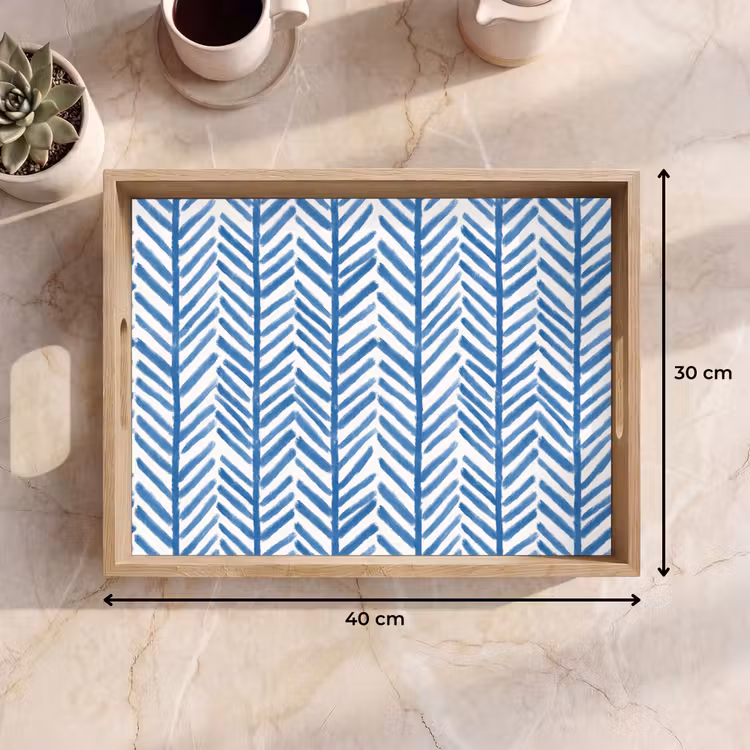 Plateau - Motif - Rayures - Bleu — 7