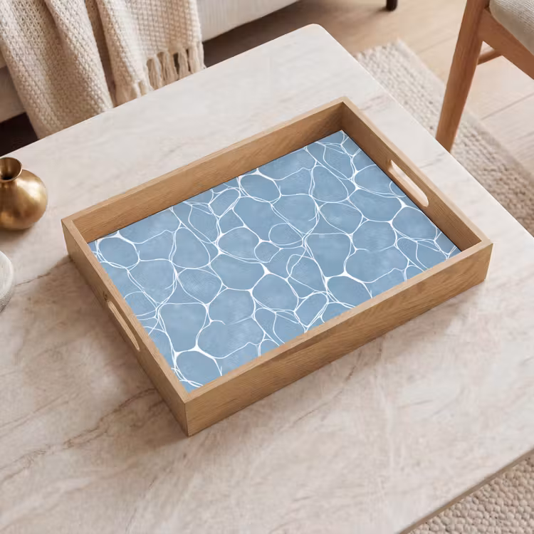 Plateau - Organic - Motif - Bleu — 2