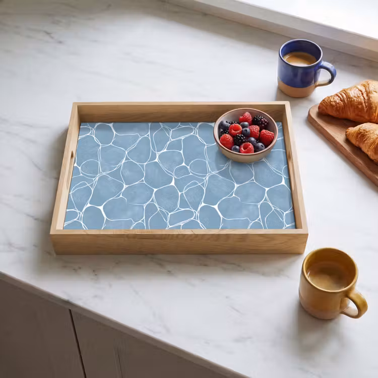 Plateau - Organic - Motif - Bleu — 3