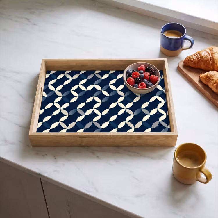 Plateau - Abstrait - Motif - Bleu — 3