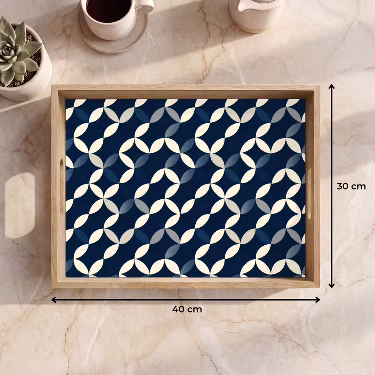 Plateau - Abstrait - Motif - Bleu — 7