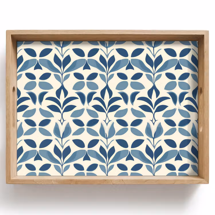 Plateau - Flora - Moderne - Bleu — 1