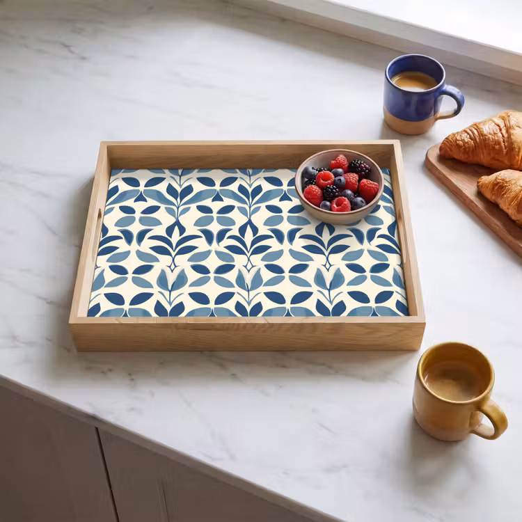 Plateau - Flora - Moderne - Bleu — 3