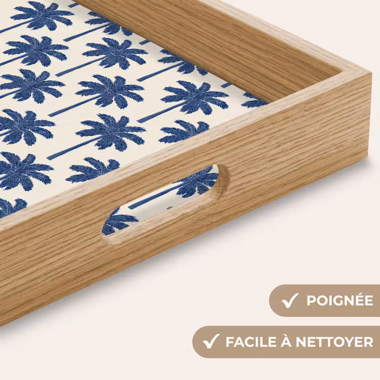 Plateau - Symétrique - Palmier - Bleu — 8