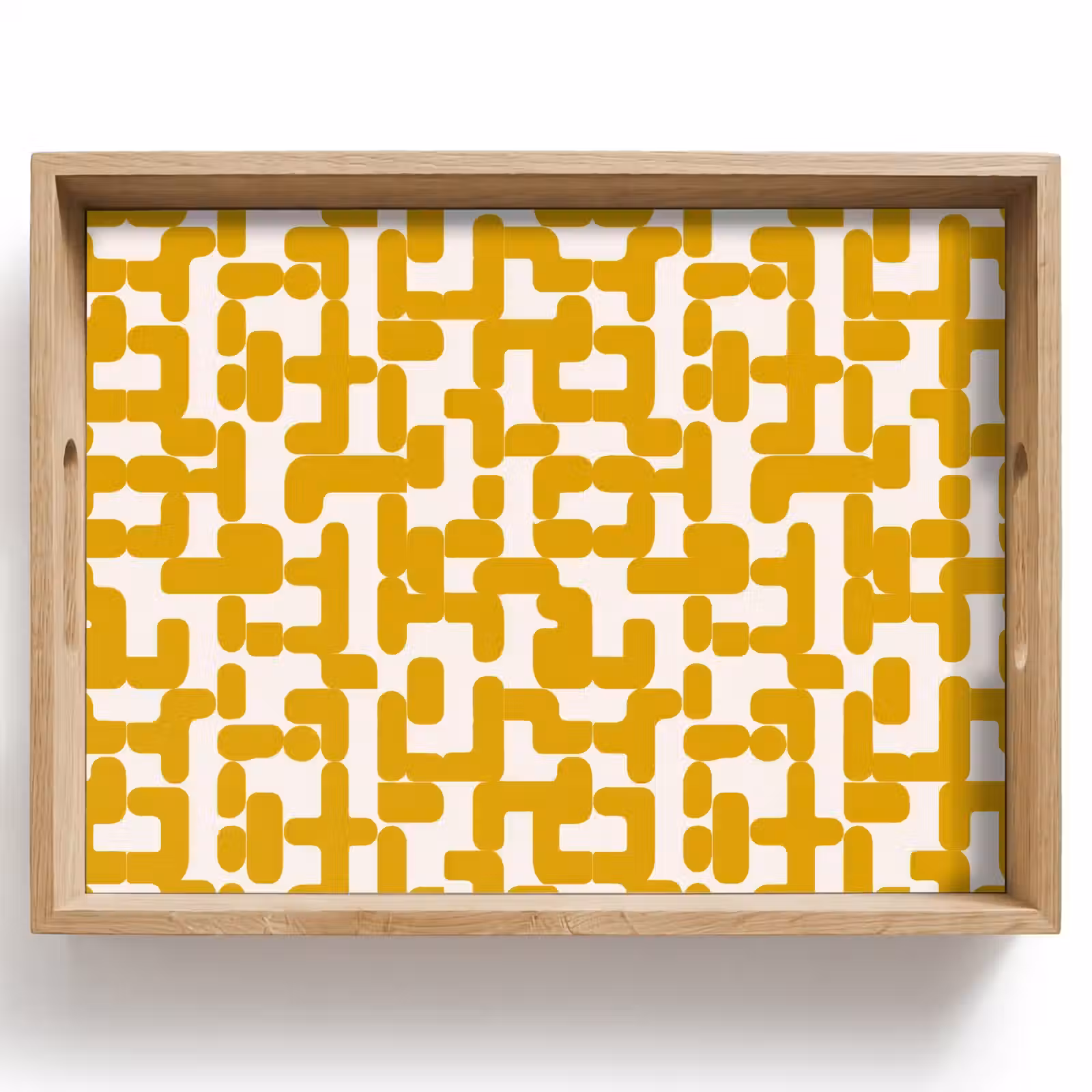 Plateau - Jaune - Beige - Motif — 1