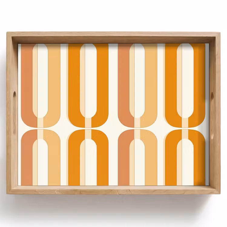 Plateau - Forme en U - Rétro - Orange — 1