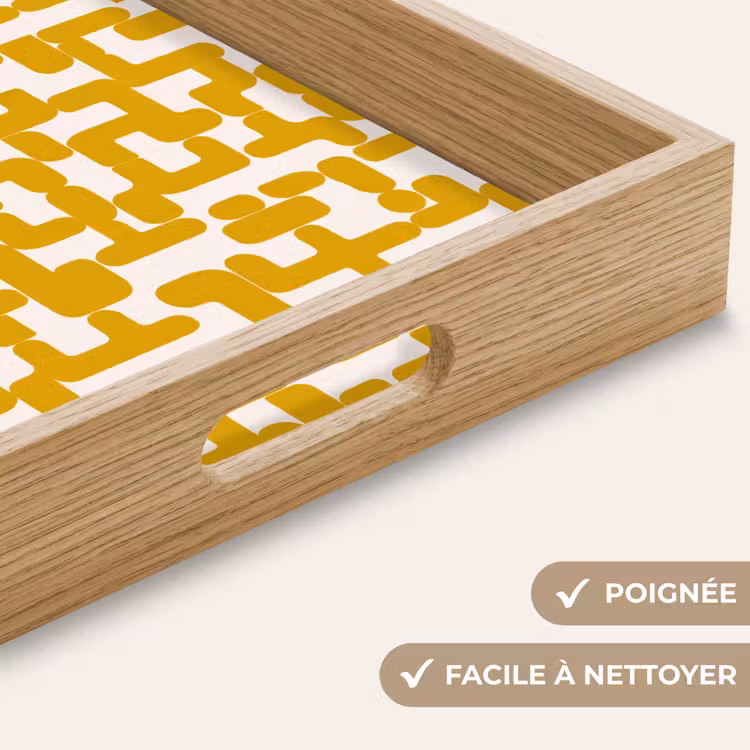 Plateau - Jaune - Beige - Motif — 8