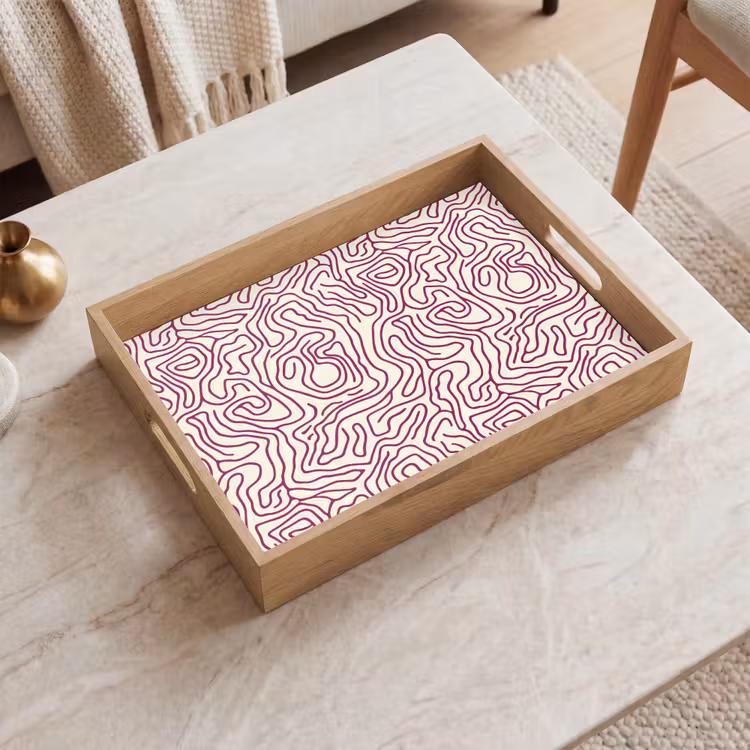 Plateau - Ligne d'enroulement - Magenta - Crème — 2